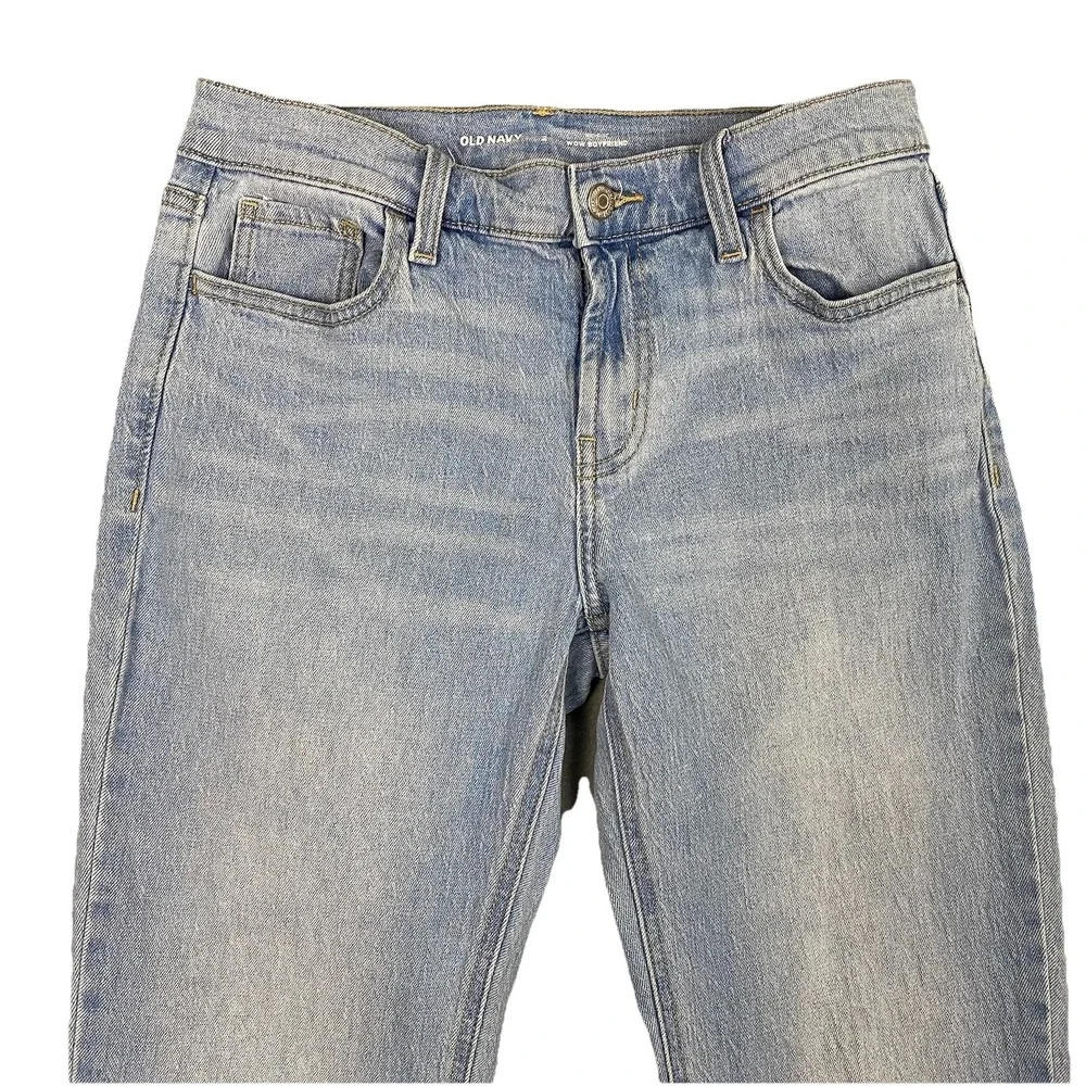 Old‎ Navy Mid Rise Wow Boyfriend Jeans Womens 2 Light Wash Stretch - Picture 2 of 9